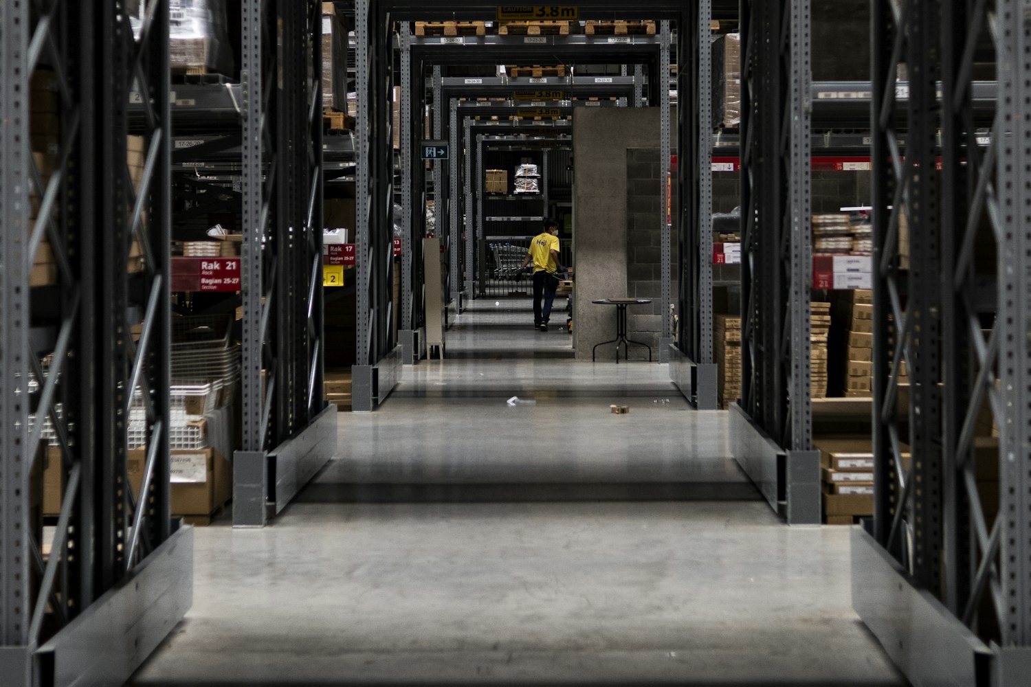 Storage aisle inside the Cyclintel facility